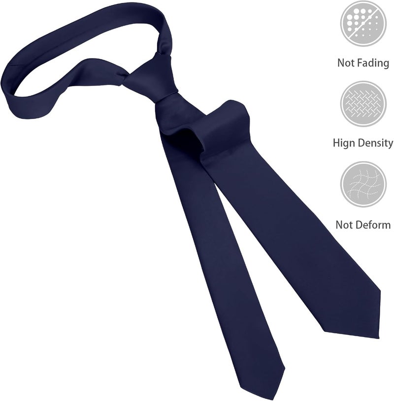 Junmaxroad Store Boys Black Tie Satin Solid Color Necktie for Teen Wedding School Graduation with Gift Box - Image 3